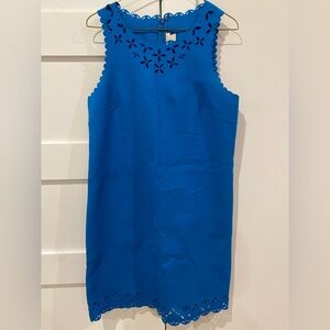 J. Crew Blue dress with Scalloped Details